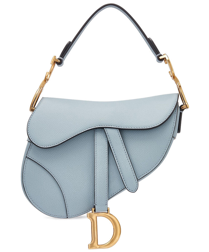 Christian Dior Mini Saddle Calfskin Bag Light Blue